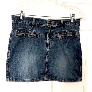 Tommy Hilfiger Jeans Vintage Blue Denim Distressed Mini Skirt Size 5 Juniors